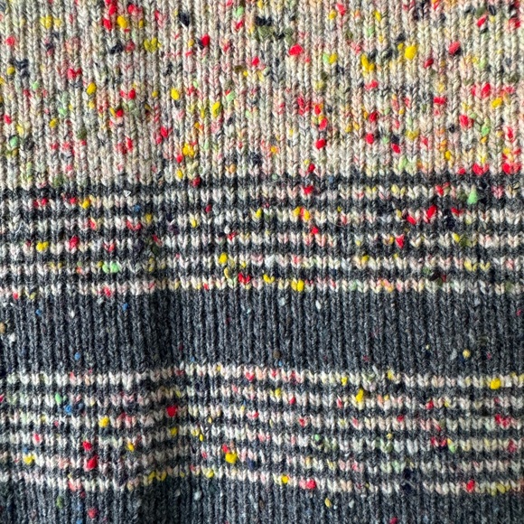 Vintage & Unique! Multicolor Knit Wool Cardigan with Belt - Picture 4 of 9